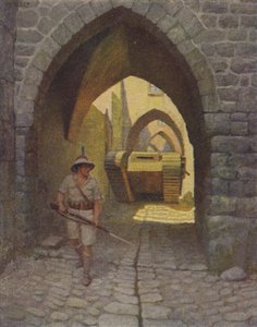 Un char anglais dans les rues de Jérusalem